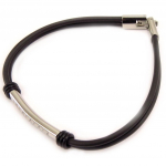 Les Tr&eacute;sors De Lily [K9354] - Bracelet silicone 'Peaceful' noir
