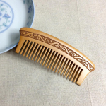 NO.INS Double Sided Carving Natural Peach Wood Comb Anti Static Hair Styling Tool plaukų &scaron;ukų masažas