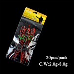 Žieminės poledinės me&scaron;kerės vir&scaron;us 20 vienetų CW 0,2&ndash;9,0 g mini me&scaron;kerės ne&scaron;iojami 155 mm poledinės žūklės reikmenys 2.0-8.0g-20pcs