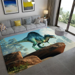 3D kilimėliai Dinozaurų i&scaron;kastinis menas Premium Kilimėlis Kvadratinis Flanelinis Neslystantis Didelis Kilimas Svetainė Namų dekoras Vaikų Miegamojo Pūkuotas kilimas 100cm x 150cm