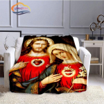 Jėzaus antklodė Christ Flanel Warmth Mink&scaron;ta pliu&scaron;inė sofa-lova svaidoma antklodė Mergelės Marijos ir Jėzaus serijos religinių tikėjimų antklodė 75x90cm