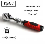 1/4" 3/8" 1/2" lanksčios galvutės lizdo reketinis veržliaraktis I&scaron;traukiamas reketų rinkinys, skirtas automatiniam remontui 72 danties greito atleidimo veržliarakčio ranka