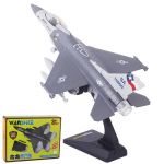 Diecast F16 Fighting Falcon lėktuvo modelis armijos oro pajėgų žaislai karinio lėktuvo atsitraukimas su &scaron;viesomis ir garsais 1/24- 21.5x9.8x5cm pilka