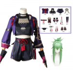 Auk&scaron;tos kokybės žaidimas Kuki Shinobu Cosplay kostiumas, pilnas Kuki Shinobu aprangos perukas su kaukėmis kojinėmis komiksų Cn L-(Costume+Wig)