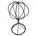 Metaliniai perukai Hat Fedora Display Rack Stovas, juodas, skirtas salono vitrinai 27.5cm