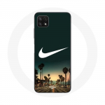 Dėklas Samsung Galaxy A22 5G Nike logotipas palmių &scaron;aka miami