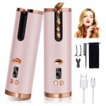 Belaidis automatinis plaukų suktukas Belaidis garbanojimo geležis USB įkraunamas LCD ekranas Keraminis garbanotų garbanojimo lazdelės formavimo įrankiai