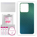 apgo Protective Skin Sticker for the back compatible with Tecno Spark 8, Wrap Film, Foil, Vinyl - Pattern Carbon Chameleon CAKA1