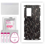 apgo Protective Skin Sticker for the back+sides compatible with Oppo Reno 6 Pro 5G, Full Wrap Film, Foil, Vinyl - Pattern Carbon Black Pixel
