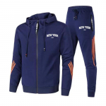 Niujorkas 199x vyri&scaron;ki gobtuvai + kelnės Dviejų dalių rinkiniai Trigubas Slant Hoodie Striukė Sportinis Užtrauktukas Sportiniai Kostiumai Sportas Bėgimas Vyri&scaron;ki Sporto Drabužiai S