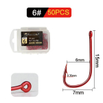 FISH KING 50vnt/100vnt me&scaron;keriojimo kabliukas SODE spygliuotas kabliukas, masalas, muselinis žvejybos reikmenys AD A&scaron;trus žieduotas karpių kabliukas GAC 6#-50pcs