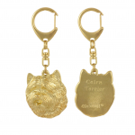 Cairn Terrier - Gilded key ring with dog, handbag decoration, luxury accessory by Art-Dog brand
