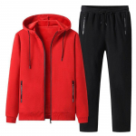 Naujas Hoodie Vyri&scaron;kas aksominis džemperio komplektas laisvalaikio sportui Madingas prekės ženklo megztinis &scaron;varkas su gobtuvu 2XL raudona