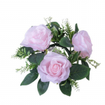 2 vnt Dirbtinė žvakidė Girliandos Mini Dirbtinės Rožių Gėlės Vestuvių Papuo&scaron;imai Žvakidė Žvakės vainikas stulpams Dirbtinių gėlių vainikas rožinė