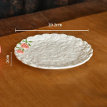 Prancūzi&scaron;ko stiliaus rožių reljefo keraminės lėk&scaron;tės, restorano, popietinės arbatos, deserto, vaisių lėk&scaron;tė, vakarėlio padėklas, i&scaron;skirtiniai namų stalo indai