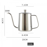 350 ml / 600 ml 304 nerūdijantis plienas su dangteliu tefloninis rankinis virimo puodas Namų apyvokos ilgas burnos kabantis į ausis la&scaron;inamas kavos puodas, sutir&scaron;tintas smulkios burnos puodelis 350ml
