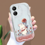 Mielas animacinio ra&scaron;to kreminės tekstūros korpusas, banguotas kra&scaron;tas, mink&scaron;tas silikoninis dangtelis, skirtas Xiaomi Redmi Redmi K40 Pro skaidri