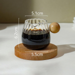 50/100/150 ml Stiklinis Espresso Matavimo Puodelis su Medine Rankena Pasidaryk pats Pieno Ąsotis Kavos Reikmenys Skaidrus Virtuvės Matavimo Puodelis