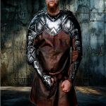 Karinis stilius juodintas LARP peties &scaron;arvas Fantazijos metaliniai peties &scaron;arvai Cosplay, Rekonstrukcijai Viduramžių kostiumui