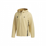 Adidas Lauko Vėjui Atspari Sportinė Striukė su Gaubtu Vyrams Vir&scaron;utiniai Drabužiai Smėlio Audra FJ0201 S