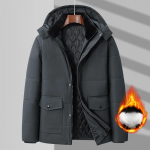 Žieminis vyri&scaron;kas parkas vilnonis medvilninis storas &scaron;iltas striukė su gobtuvu pūkuota apykakle, vandeniui atspari vėjo striukė, pamink&scaron;tinta plius dydis 8xl M