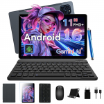 ZENVA T90 Android plan&scaron;etė 11 colių FHD+ 1920*1200 Android 16 8000 mAh baterija 24 GB i&scaron;plečiama RAM Su klaviatūra ir pele juoda