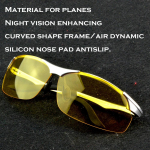 Vairavimo naktį akiniai Vyri&scaron;ki Geltoni Naktinio matymo Anti Glare Lę&scaron;is Neslystantis Nosies Pagalvėlė Profesionali Klasė Saugumo Akiniai geltona