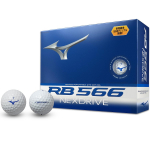 MIZUNO RB 566 NexDrive Golfo Kamuolys, Labiausiai Suderinamas su Visais Galvutėmis, Mink&scaron;tos Konstrukcijos Kamuolys, Pasaulyje Geriausiai Skrendantis, Nuotolį Didinantis Kamuolys, Greitis, Pojūtis, 2 Dalys balta