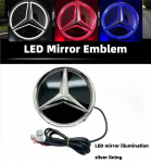 Automobilio lipdukas Mercedes Benz Automobilio priekinių grotelių logotipas &Scaron;viesos veidrodžio pavir&scaron;ius LED ženklelis Emblema &Scaron;viečianti dekoratyvinė &scaron;viesa For Mercedes Ben Emit red light