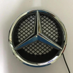 2025 m. kar&scaron;ta 18,5 cm tu&scaron;čiavidurio stiliaus automobilio priekinės grotelės emblema su LED pagrindu, skirta &bdquo;Mercedes Benz C CLASS W204 GLK W204 B W245 VITO W447 W463&ldquo; Blue Led sidabras