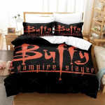 3D Spausdintas Buffy The Vampire Slayer Patalynės Komplektas Berniukams Mergaitėms Twin Queen Dydžio Antklodės Užvalkalas Pagalvės Užvalkalas Lovos Vaikams Suaugusiems Antklodė 70x133cm 3pcs black