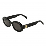 Celine Triomphe Ovalūs Saulės Akiniai Su Logotipo Dekoracija Moteri&scaron;ki Akiniai Juodi CL40194U-01A Basic Packaging-Eyeglass Case+Box,52