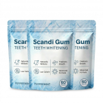 Scandi Gum Dantų balinimo mėtų kramtomoji guma &ndash; 60 vnt. 3pack
