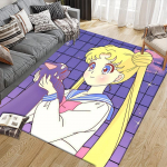 Sailor Moon flanelės ra&scaron;to kvadratinis kilimas, plotinis kilimas, kilimėlis svetainei, miegamajam, sofai, žaidimų kambariui, neslystantis grindų kilimėlis 80x120cm( 31x47in)