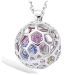 Les Tr&eacute;sors De Lily [C4736] - Pendentif Argent 'Alchimie' Tutti Frutti Pastel argent&eacute; (rhodi&eacute;) - 13 mm