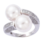 Bague Argent 'Renaissance' Blanc argent&eacute; (rhodi&eacute;) - 20 mm