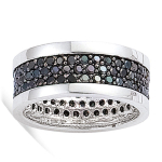 Alliance Argent 'Romy' Noir argent&eacute; (rhodi&eacute;) - 8 mm