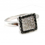 Bague Argent 'Romy' Noir Blanc