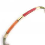 Les Tr&eacute;sors De Lily [J9164] - Bracelet cr&eacute;ateur 'Alta&iuml;' vert rose orange dor&eacute;