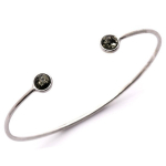 Les Tr&eacute;sors De Lily [Q1814] - Bracelet Argent 'Inspiration' ambre vert (rhodi&eacute;) - 65 mm 6 mm