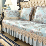 Retro &scaron;enilinis nėriniuotas sofos užvalkalas Gėlėtas odinis sofos užvalkalas Apsauginis porankis kėdės užvalkalas Neslystantis Europea Sofa cover-90x180cm