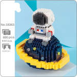 18363 Kosmoso astronautas Kosmininkas Žemės Mėnulio žvaigždė 3D modelis &bdquo;Pasidaryk pats&ldquo; mini deimantiniai blokeliai, plytos, statybinis žaislas vaikams be dėžutės
