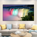 Peizažas Niagaros krioklys naktį Drobė Tapyba Krioklys Plakatai ir spaudiniai Sienos Menas Nuotraukos Svetainė Namų dekoras Be rėmelio 20*40cm