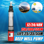 55 m saulės vandens siurblys auk&scaron;to pakėlimo 12/24V/48V 250W/300W/550W giluminio &scaron;ulinio nuolatinės srovės sraigtinis panardinamas siurblys žemės ūkio drėkinimo sodas 12V