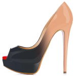 Kryžminiai drabužiai Unisex Vyri&scaron;ki Hot Drag Queen Madingi Seksualūs auk&scaron;takulniai &bdquo;Peep Toe Stilettos&ldquo; platformos pompos Gradiento spalvų lakinės odos auk&scaron;takulniai batai 41
