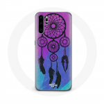 Coque pour Huawei P30 Attrape R&ecirc;ve Noir Fond Bleu et Violet