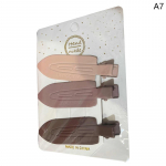 3 vnt. Be lenkimo besiūlių plaukų segtukų &scaron;oniniai kirpčiukai Fix Fringe Barrette makiažas kava