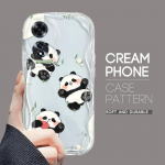OPPO A17 A18 A38 A58 A98 Reno7 Z 8Z 8T 11F 11 Pro Realme 12 Lite 12 Pro C30 Animacinis Mielas Panda Dizainas Mink&scaron;tas Silikoninis Pilnos Objektyvo Apsaugos Dėklas Realme 12 Pro+ 5G juoda