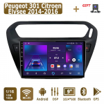 Android Carplay Automobilio Radijas Peugeot 301 Citroen Elysee 2014-2016 Multimedia Grotuvas Galvos Vienetas Stereo GPS Navigacija BT WIFI 4+64GB 1+16GB