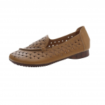 Fashion 2024 Spring Summer Women's Leather Loafers Casual Slip-On Shoes Woman Flats Soft Comfortable Female Footwear Mom Shoes 35 chaki